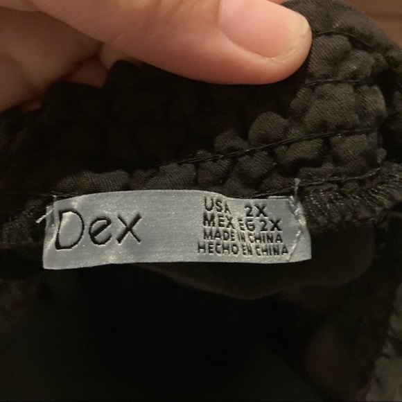 Dex Raw Hem and sleeve Black Dress elastic waist - Picture 5 of 6